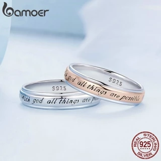 Bamoer 925 Anel Rotativo Simples De Prata Para Jóias De Moda De Casal