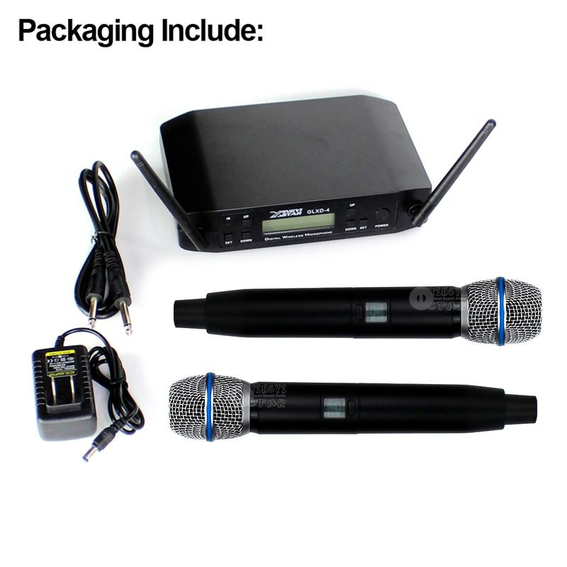 Microfone Sem Fio Duplo Glxd4 Shure Beta 58a Profissional | Shopee