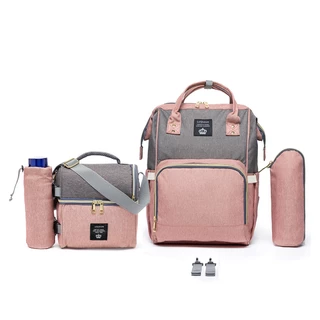 Kit Saída Maternidade Bebê Menina Menino Mochila + Lancheira Térmica Impermeável Mamãe Moderna