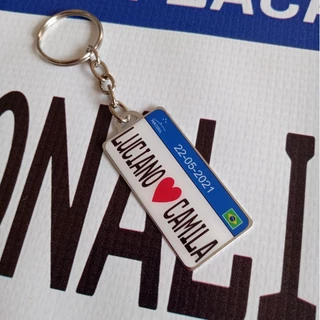 Chaveiro Frente e Verso Personalizado Placa Mercosul Nome,Foto,Namorados,Data,Cor. em Oferta na Shopee