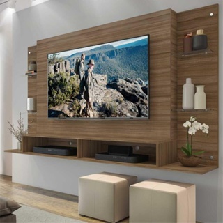 Painel Ripado Madeira Mdf Premium 2,7mx55cm Parede Tv Sala