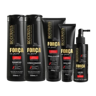 Kit Força com Pimenta Bio Extratus (Shampoo/Condicionador 350ml /Loção/Finalizador/Máscara 90g)