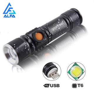 Profissional Lanterna Led Portátil T6 Usb Recarregável