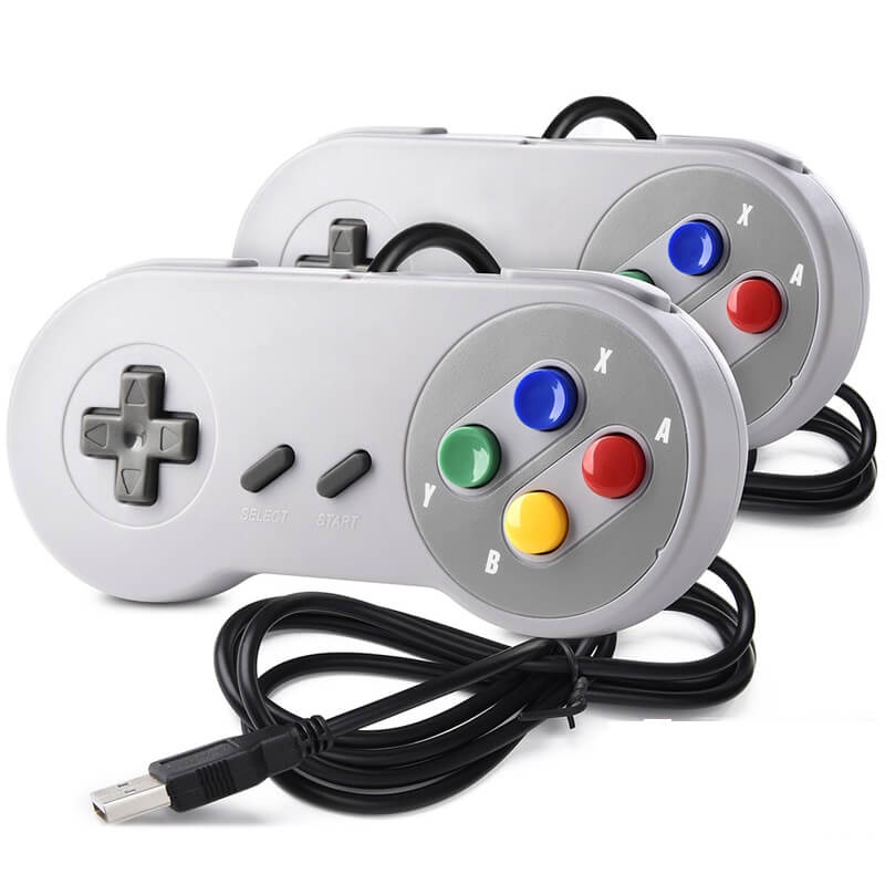 Kit Com 2 Controle Joystick Modelo Super Nintendo Snes Com Interface ...
