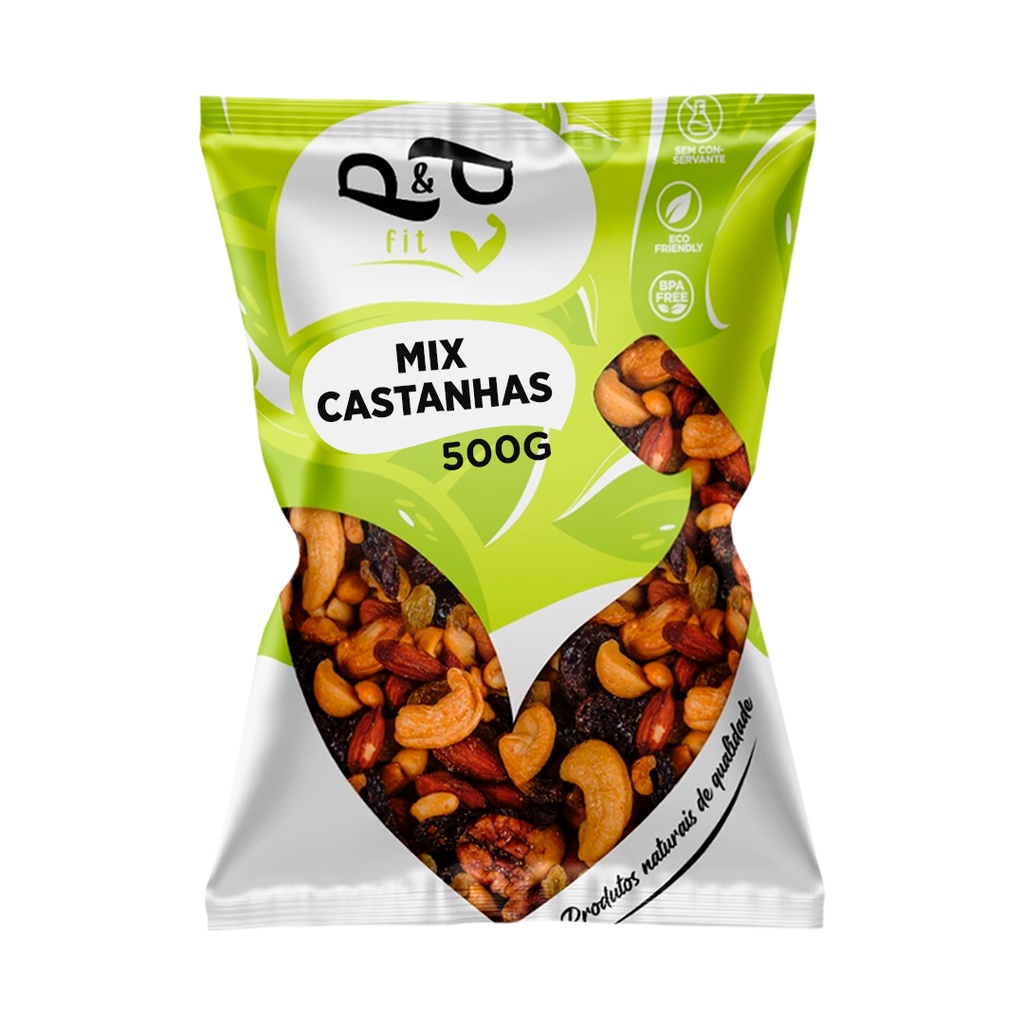 Mix de Castanha P&P Nuts Nozes, Amêndoas, Castanha Para/Caju, Uva