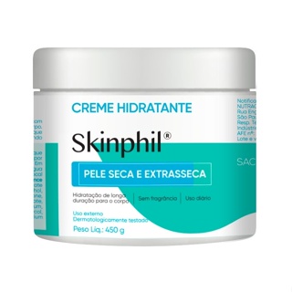 Creme Hidratante Skinphil Para Pele Sensível, Seca e Extraseca com 450g