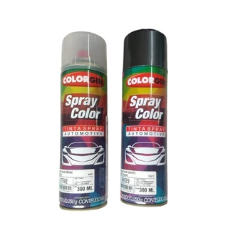 Tinta Spray na Cor do Seu Carro (PRATA) + Spray Verniz Automotivo 1KIT