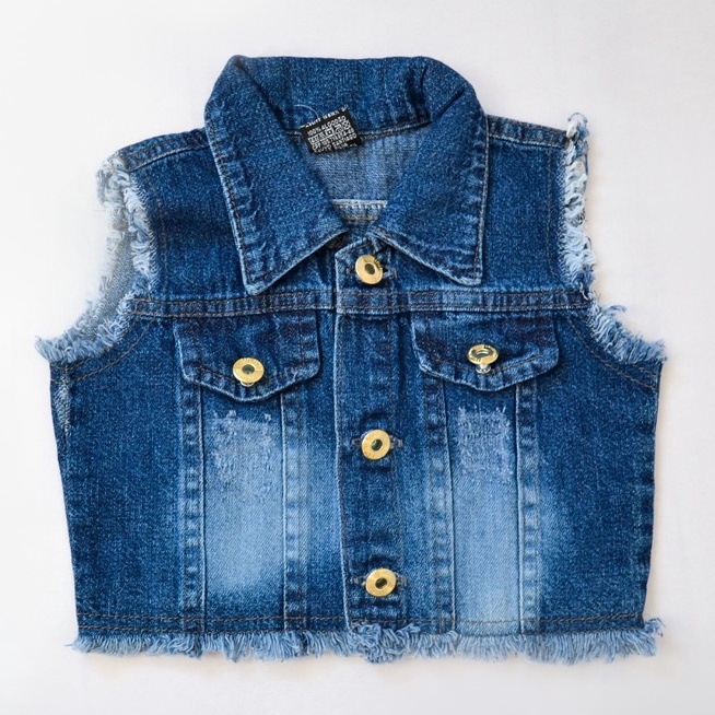 Colete jeans infantil store menina