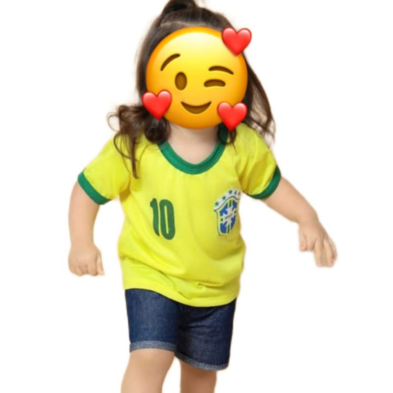 Camisa Brasil com Raça Amarela Amarelo, use criativa infantil 