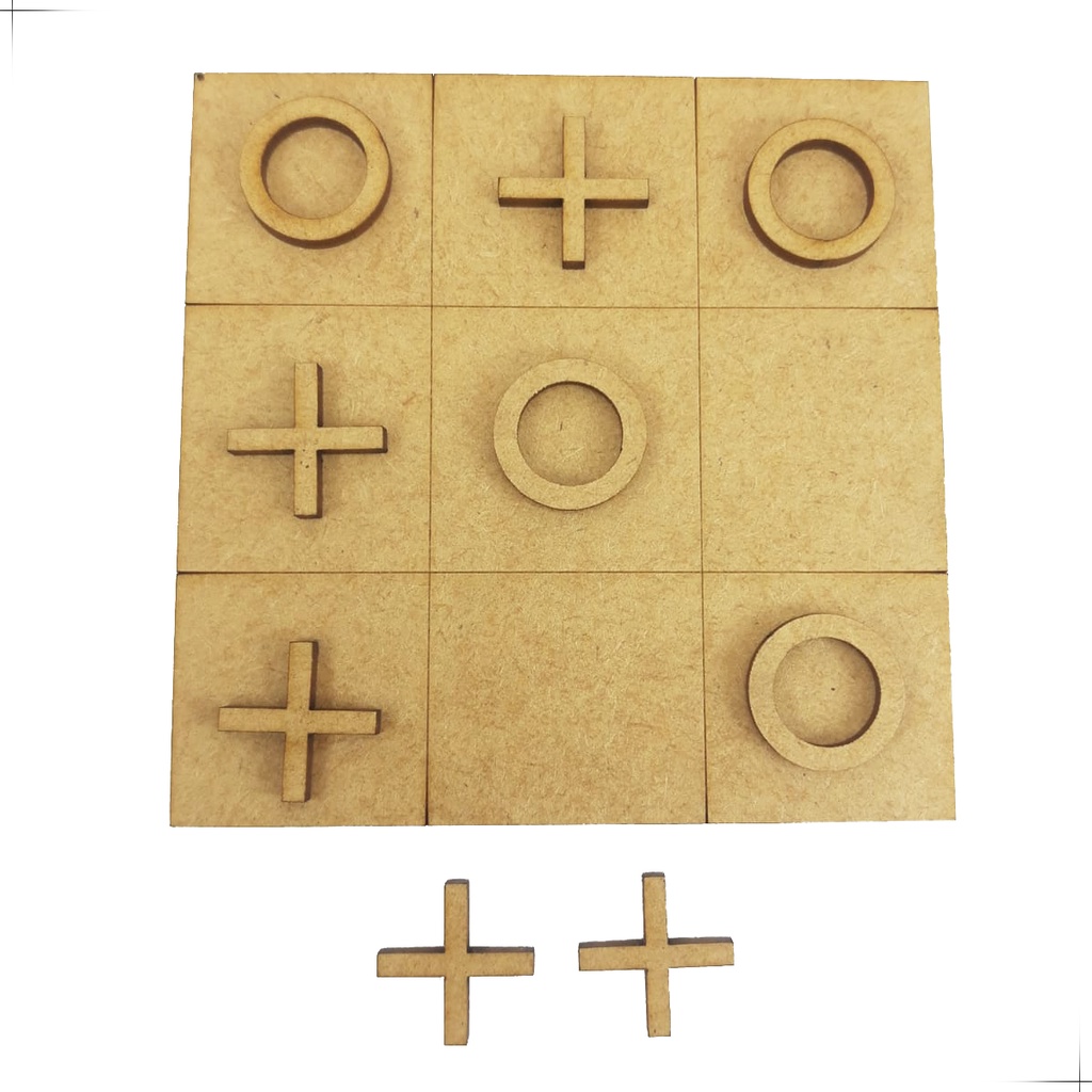 Jogo da Velha Tic Tac Toe em Madeira mdf