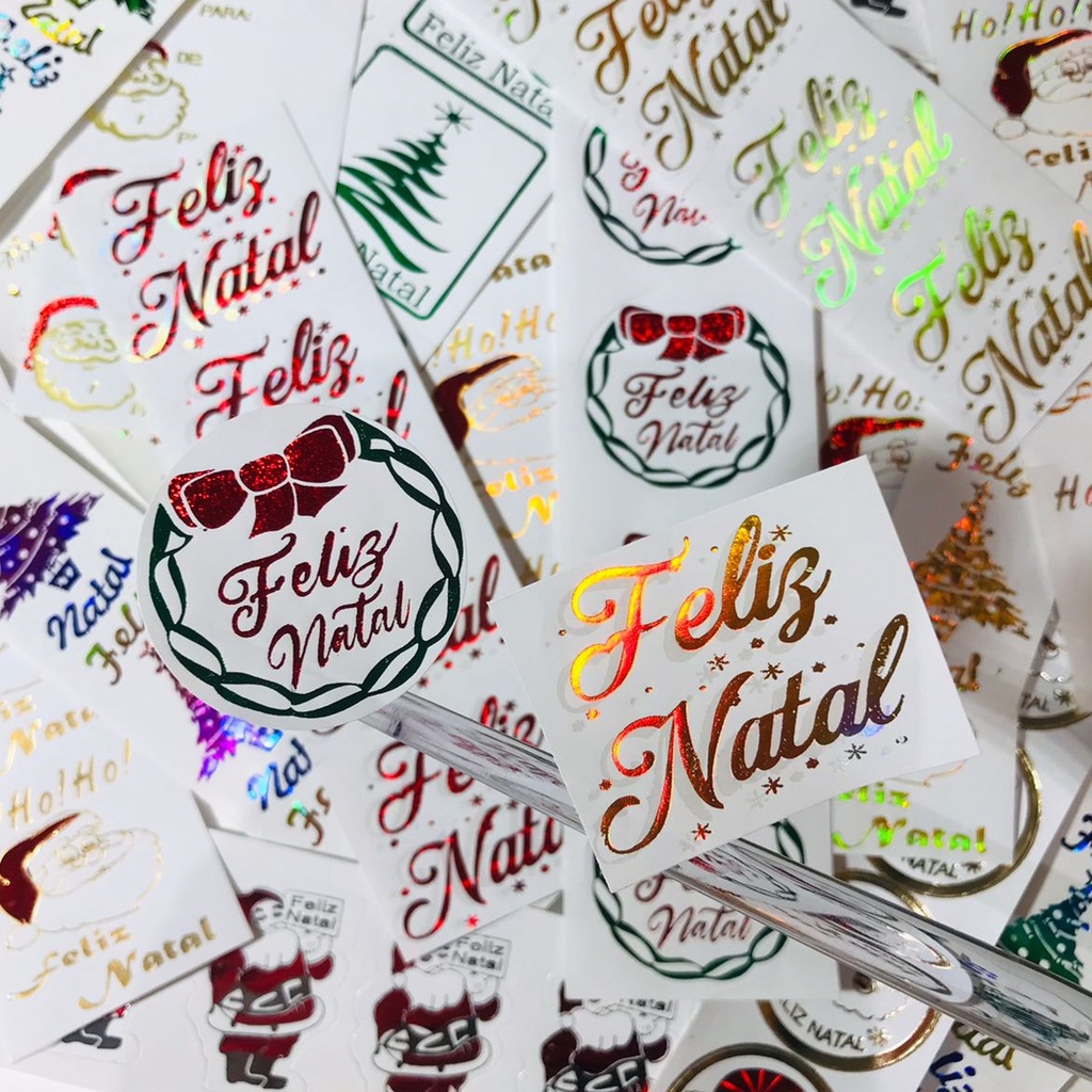 Natal Etiquetas - adesivos para presente com 100 unidades