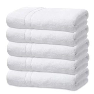 Kit 10 Toalhas de Banho Branca Hotel Macia Felpuda Prata