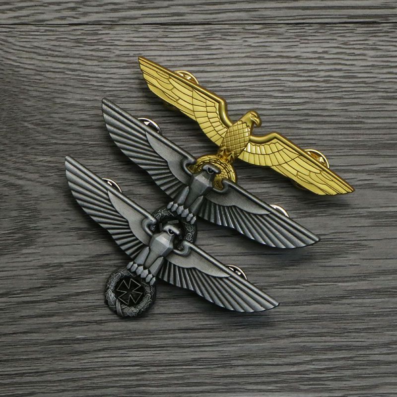 Réplica alemã águia do poder águia emblema ferro cruz broche águia emblema pino