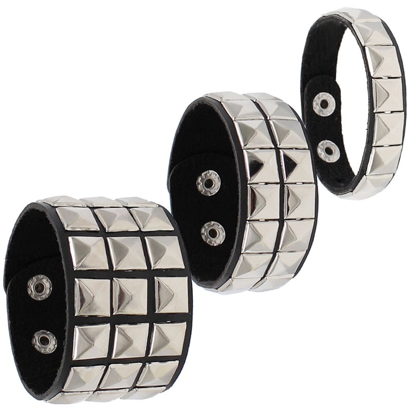 Pulseira Punk Gótico Unisexo PU De Couro Multilayers Rock Spikes Rivet Chains Para Mulheres Jóias Amigos Homens