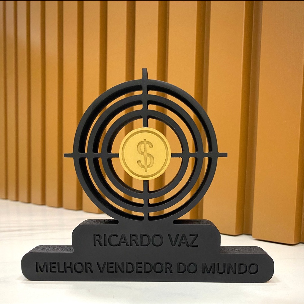Troféu Personalizado Melhor Vendedor Alvo de Vendas 16cm