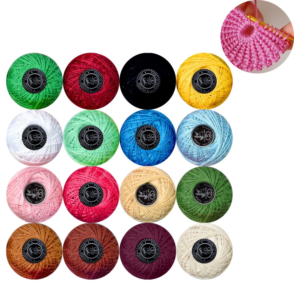 Kit Com 16 Linhas de Algodão Crochê Bordado Coloridas n°08 | Shopee Brasil