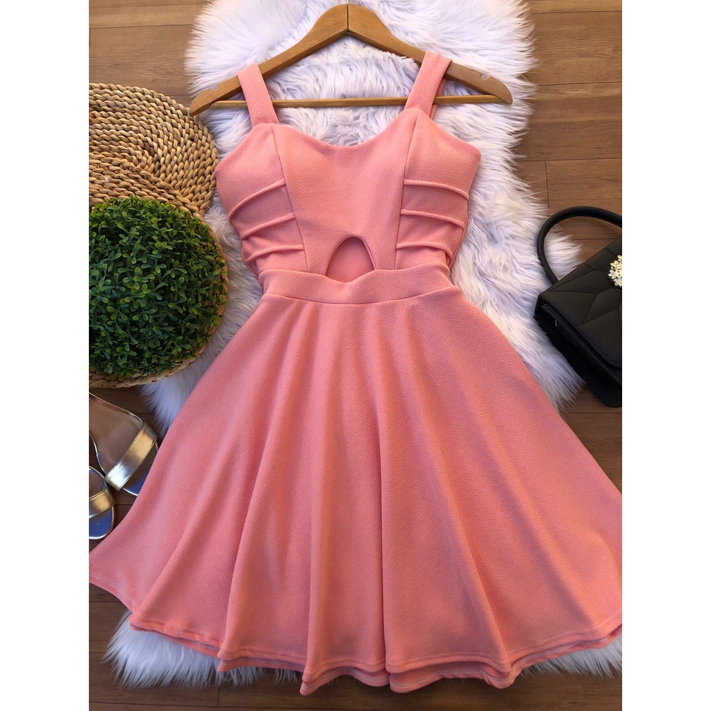 Vestido Feminino Vestido Crepe Boneca Vestido Feminino Curto