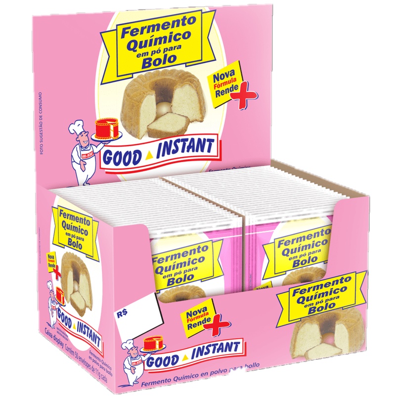 Fermento Químico em Pó para Bolo (50un x 11g) Good Instant | Shopee Brasil