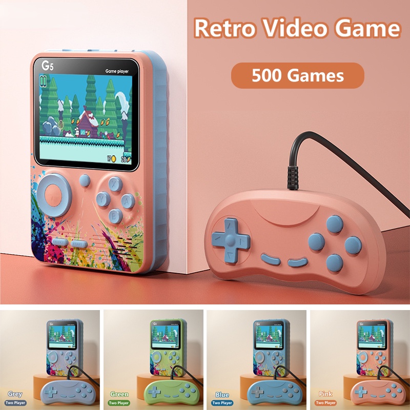 Mini game infantil clássico retrô com console g5, console de videogame  portátil para crianças com 500 jogos - AliExpress