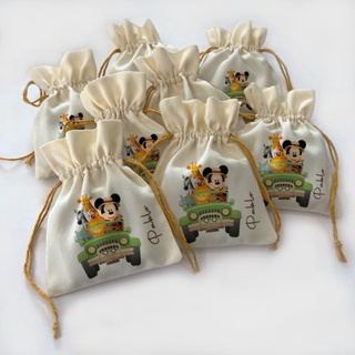 Kit 20 Saquinhos Sacolinha Lembrancinha Mickey Safari