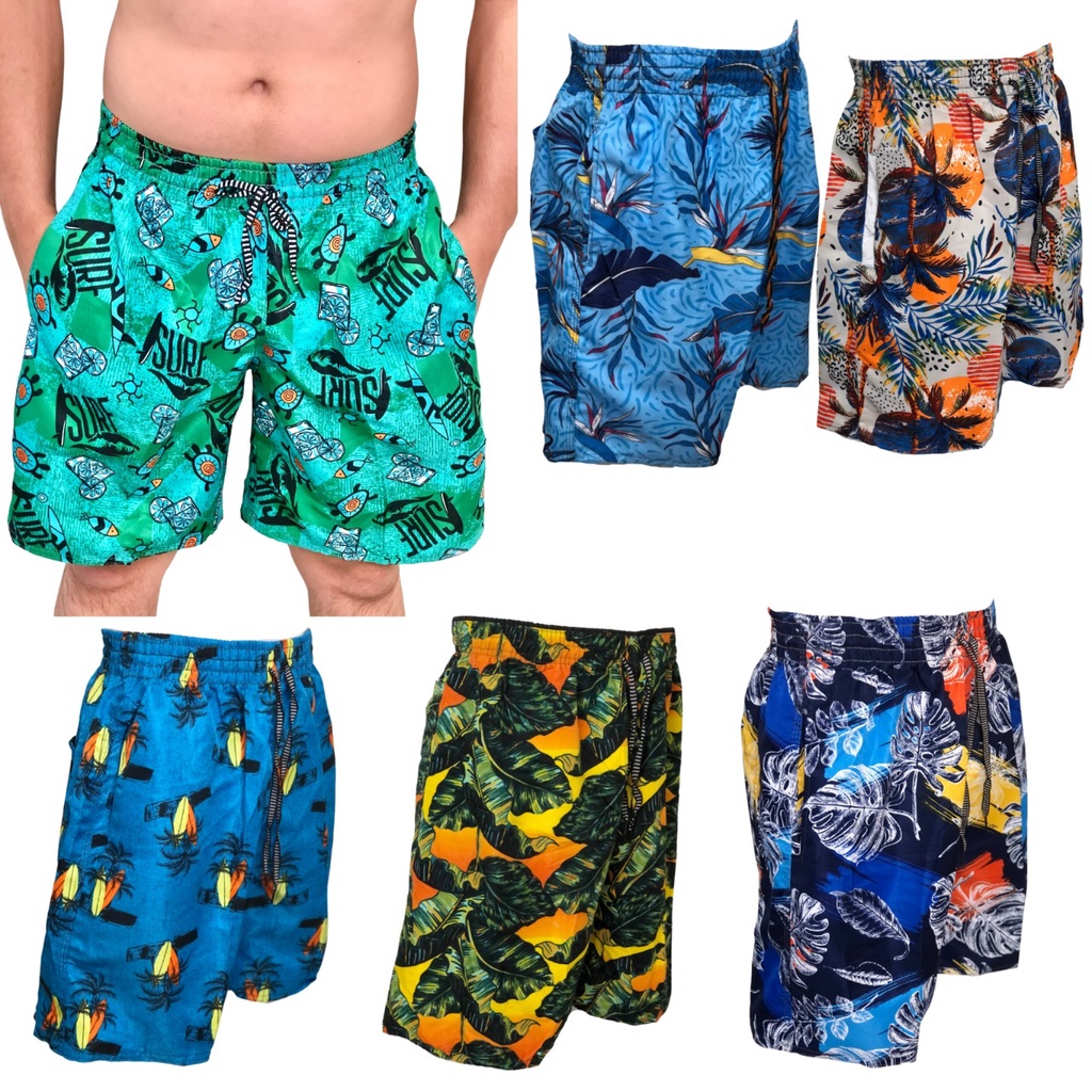 Kit 5 Short Masculino Praia Tactel Mauricinho Academia | Shopee Brasil