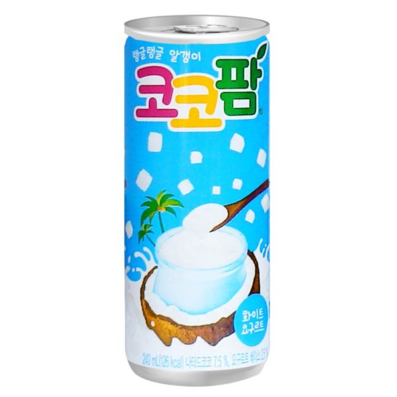 Bebida Coreano Hatai Coco Palm Sabor Yogurt Com Pedaços De Coco 240ml