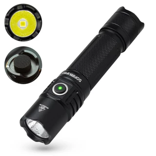 Lanterna Tática Sofirn SP35T 3800 Lúmens LED Com Porta Recarregável USBC Perfuração De Fraldas 21700 Mastigação