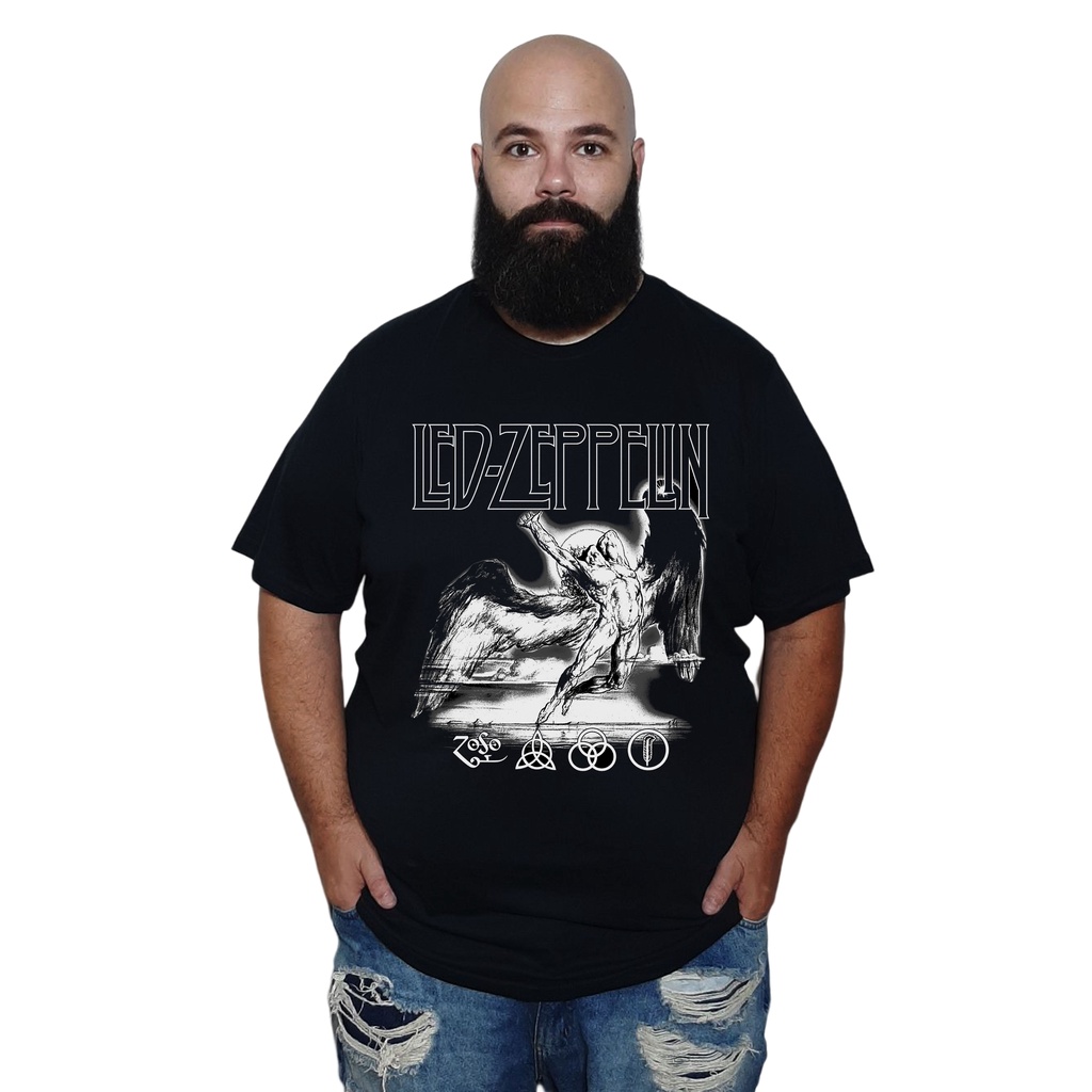 Camiseta Masculina Plus Size Led Zeppelin - P ao G10