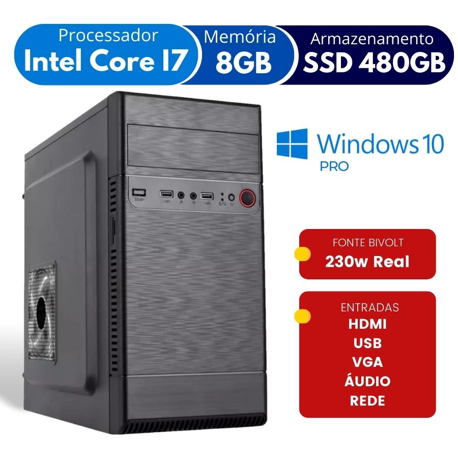 CPU - INTEL CORE I3 3.3GHZ /MEMÓRIA 4GB/DDR3 /SSD 480GB /FONTE