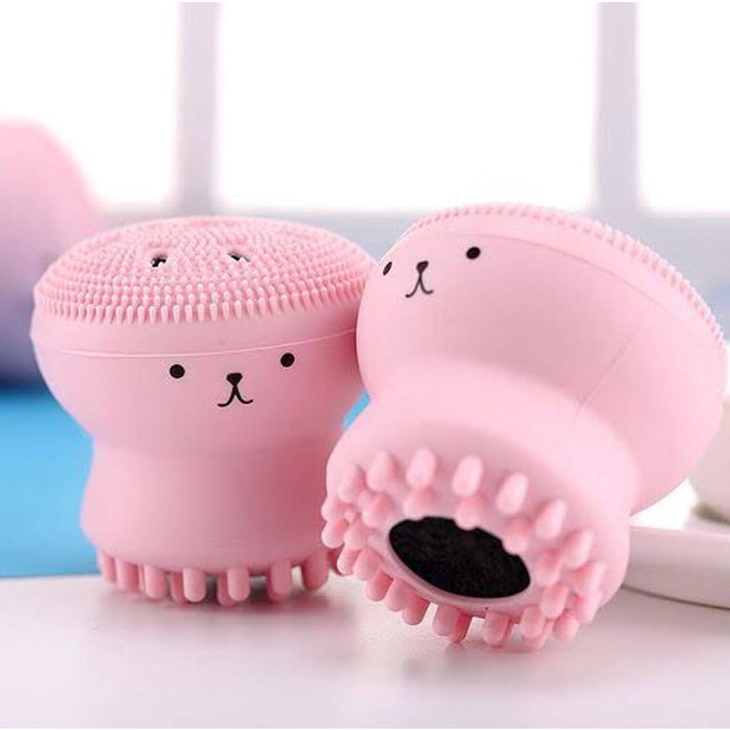 Esponja de limpeza facial para o rosto formato polvo (silicone ...
