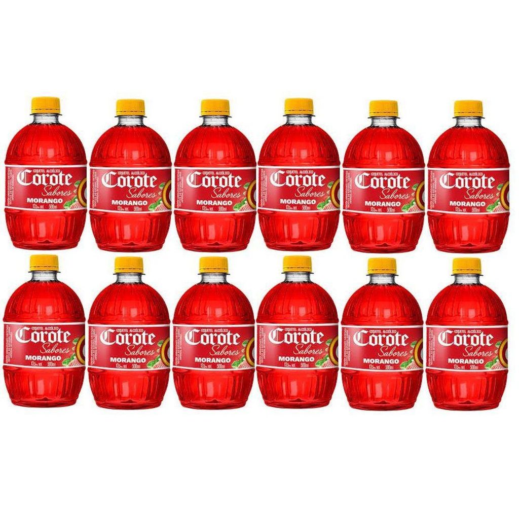 Kit 12 Coquetel Corote Morango 500ml | Shopee Brasil