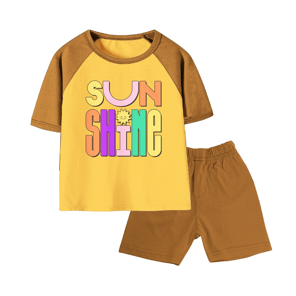 Novo 1 10 Anos De Idade Camisa Curta Raglan Menino E Menina Padrão Sunshine Suit Shopee Brasil 3830