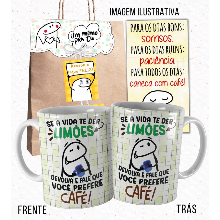 Caneca Divertida Se a Vida te der Limões Devolva Meme Flork Bento Cake Florkofcows com Embalagem Presenteável