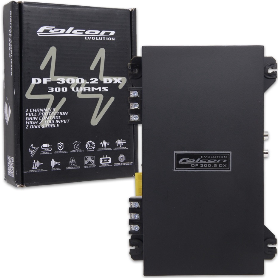 Potencia Modulo Som Amplificador Falcon Df300. 2 Dx Canais Stereo 300rms Para Caixa Trio