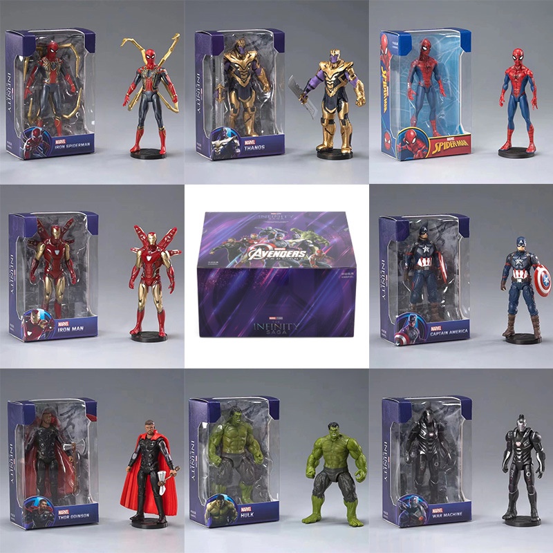 Marvel Boneco De Carro base De Brinquedo Montado Modelo De Criança Homem-Aranha/De Ferro/Iron man /Thor/Hulk Marvel Action Figure Heroes Brinquedos De Boneca Vingadores Homem De Ferro/Aranha/Spider man Figure/Capitão América/Figura De Ação Marvel