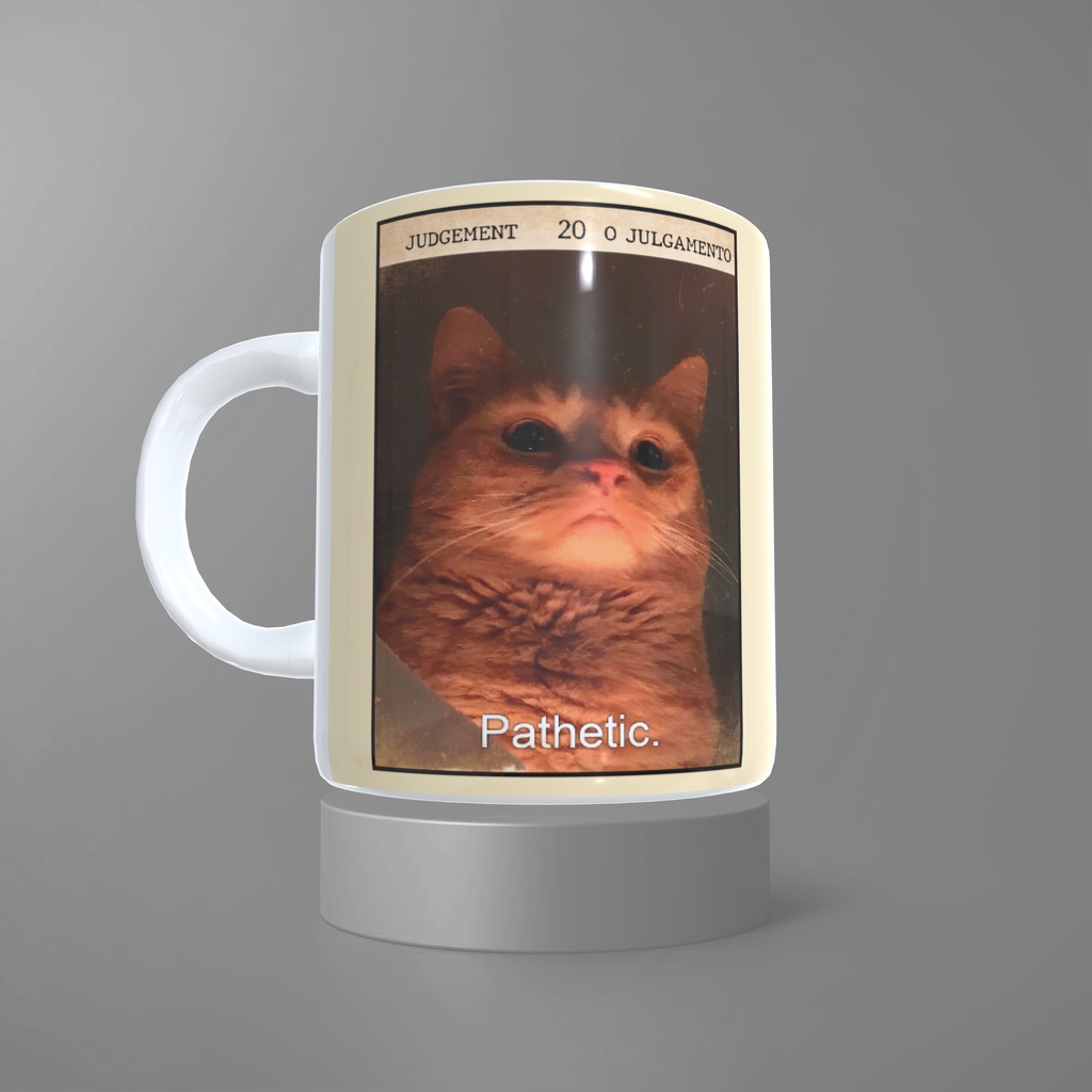 Caneca De Porcelana meme gato, carta de Tarot, O julgamento, Judgement