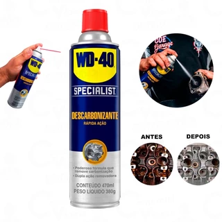 Descarbonizante Spray WD40 470ml SPECIALIST Ação Dupla Rápida Removedora Profissional Alta Limpeza em Oferta na Shopee