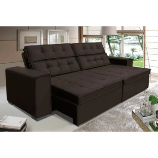 Sofá Vancouver 3,10m Suede Velusoft Café