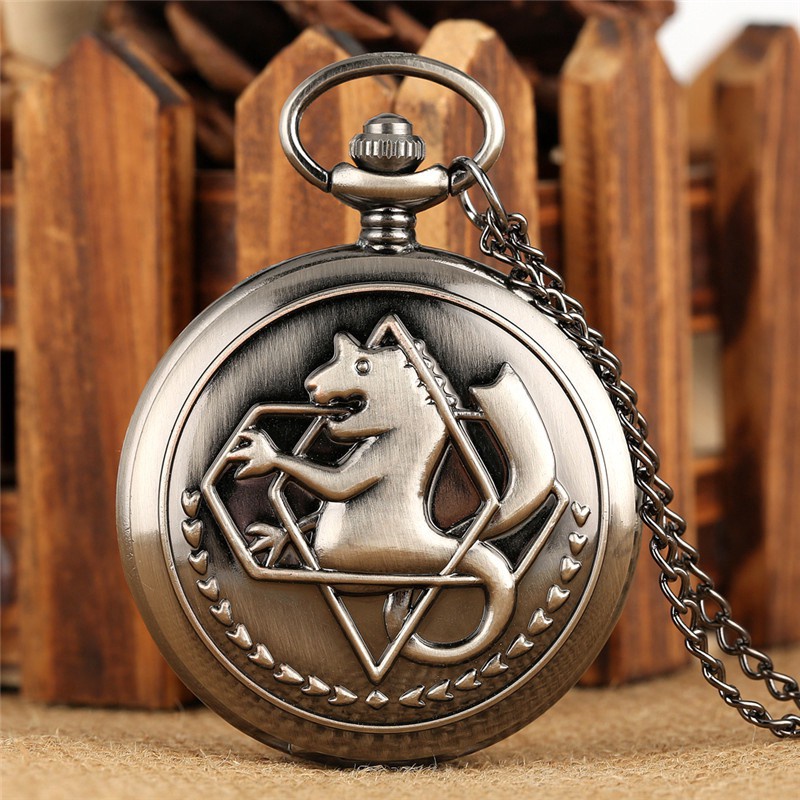 Steampunk Alquimista Fullmetal Alchemist Edward Quartz Pocket Watch Sweater Chain Gift