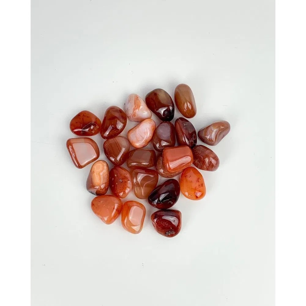 Pedra Ágata Vermelha roada 400g | Shopee Brasil
