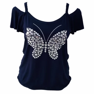 Blusa Cigana Tam. M ao G5 com Aplicação em pedras Borboleta