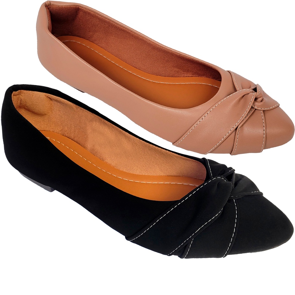 Kit Sapatilha Feminina 2 Pares Bico Fino Trançada Tiras Confortável ...