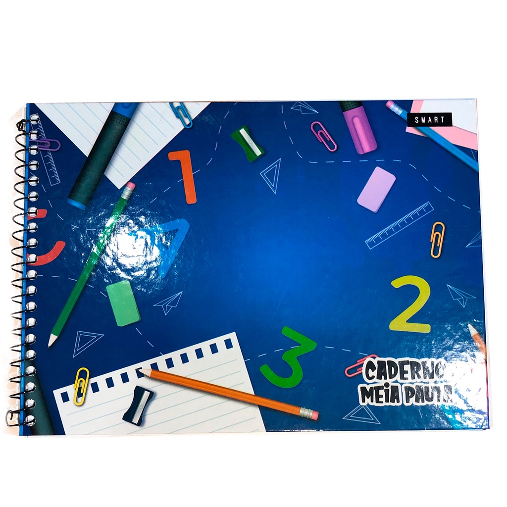 Caderno Meia Pauta Capa Dura Espiral Smart 96 Folhas | Shopee Brasil