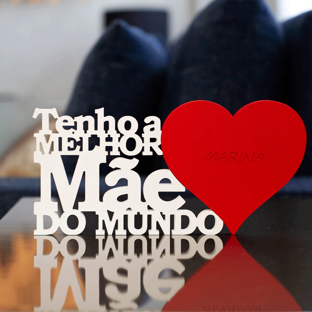Placa Personalizada Melhor Mãe Do Mundo Com Coração | Shopee Brasil