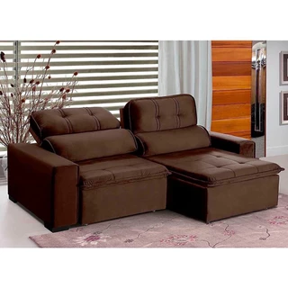 Sofá Palladium 3,10m Suede Café