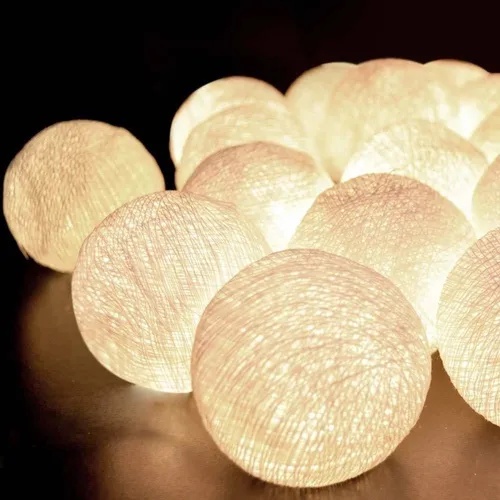 Cordão Varal Fio De Luz 10 Bolinhas 5cm Led pilha