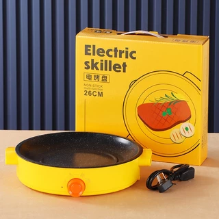 220V Frigideira Elétrica Multifuncional De Panela Skillet Antiaderente Churrasqueira Assada Para Assar Ferramenta De Cozinha