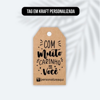 Tag etiqueta kraft personalizada com sua arte