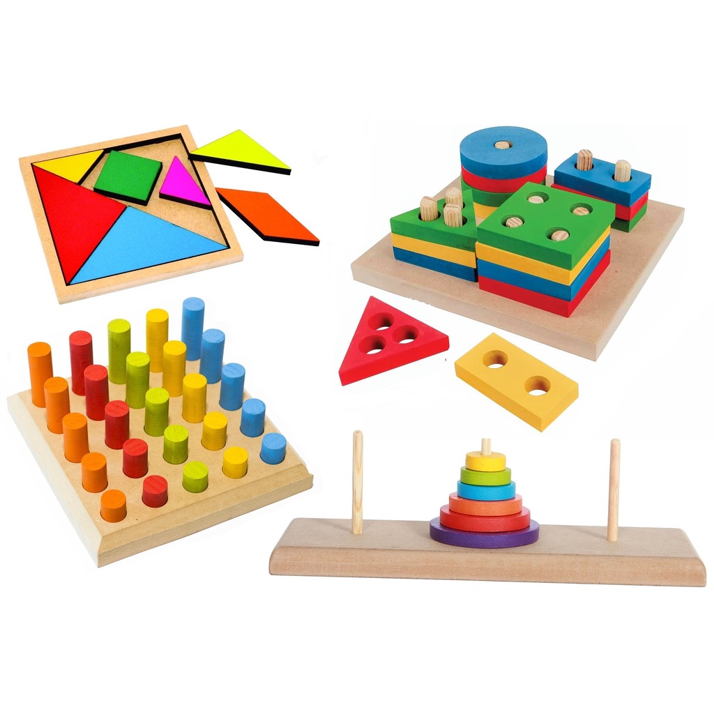 Encaixe Formas Geométricas, Brinquedo Educativo Montessori