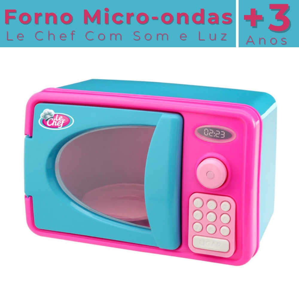 Mini Microondas Infantil Com Som E Luz Cozinha De Briquedo Usal